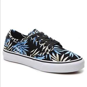 Authentic Vans Black And Blue Unique Leaves